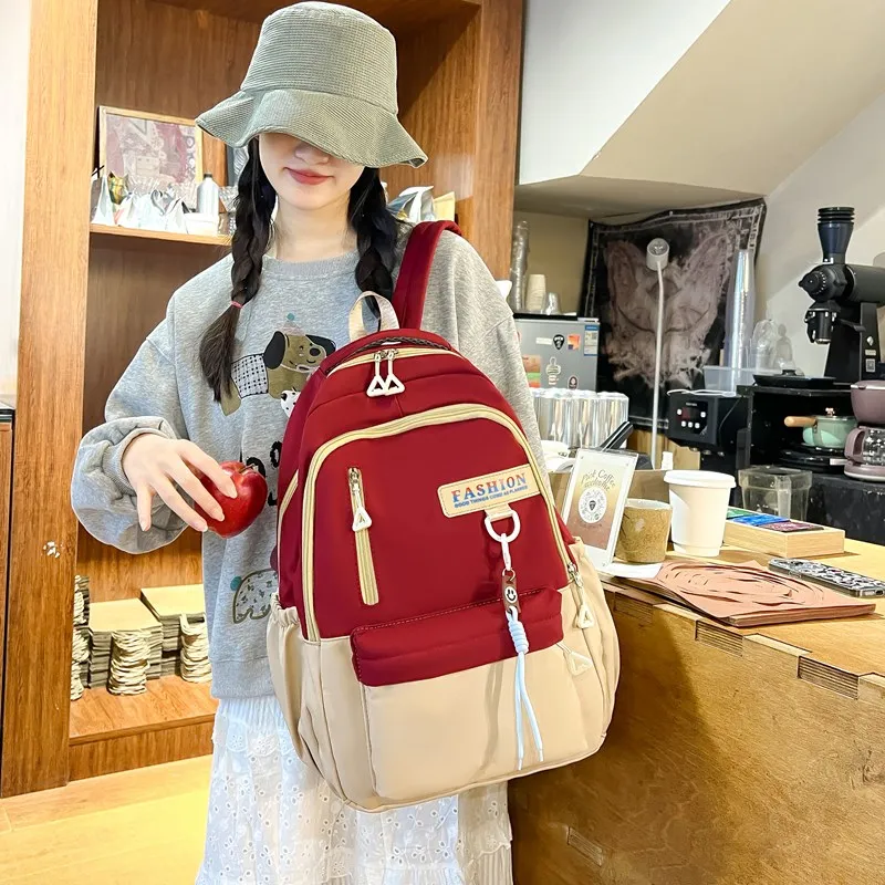 HACIN Composite Cloth Backpack Unisex Multicolor-16
