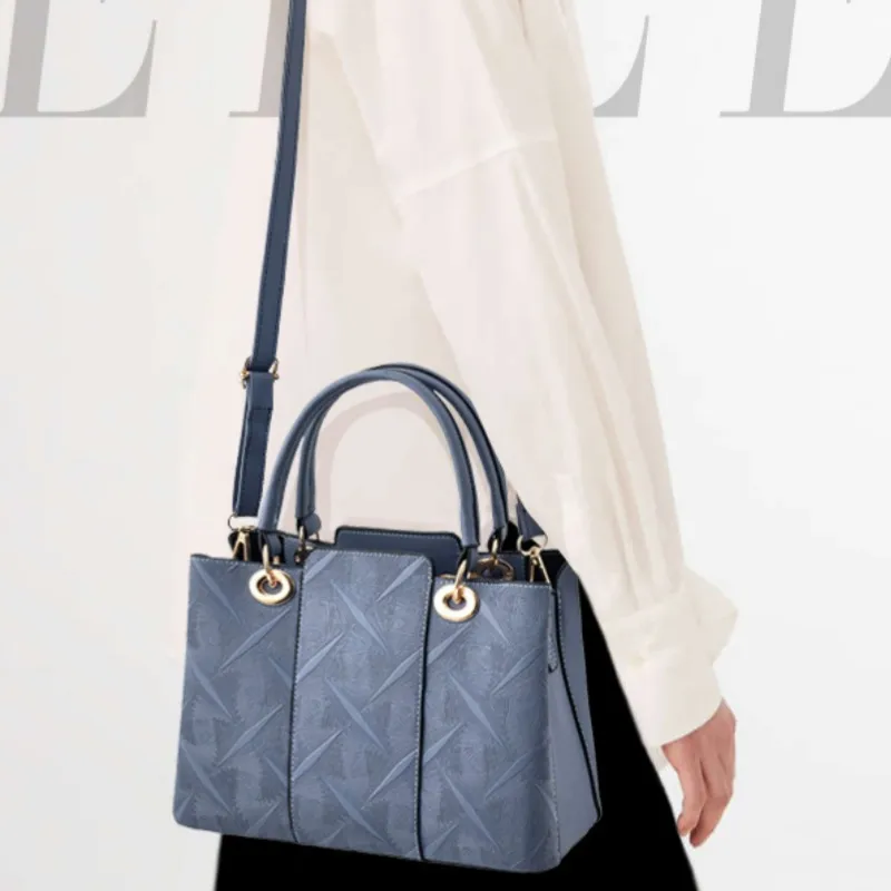 HACIN PU Shoulder Bag Women's Blue/Black/Red/Khaki/Gray-1