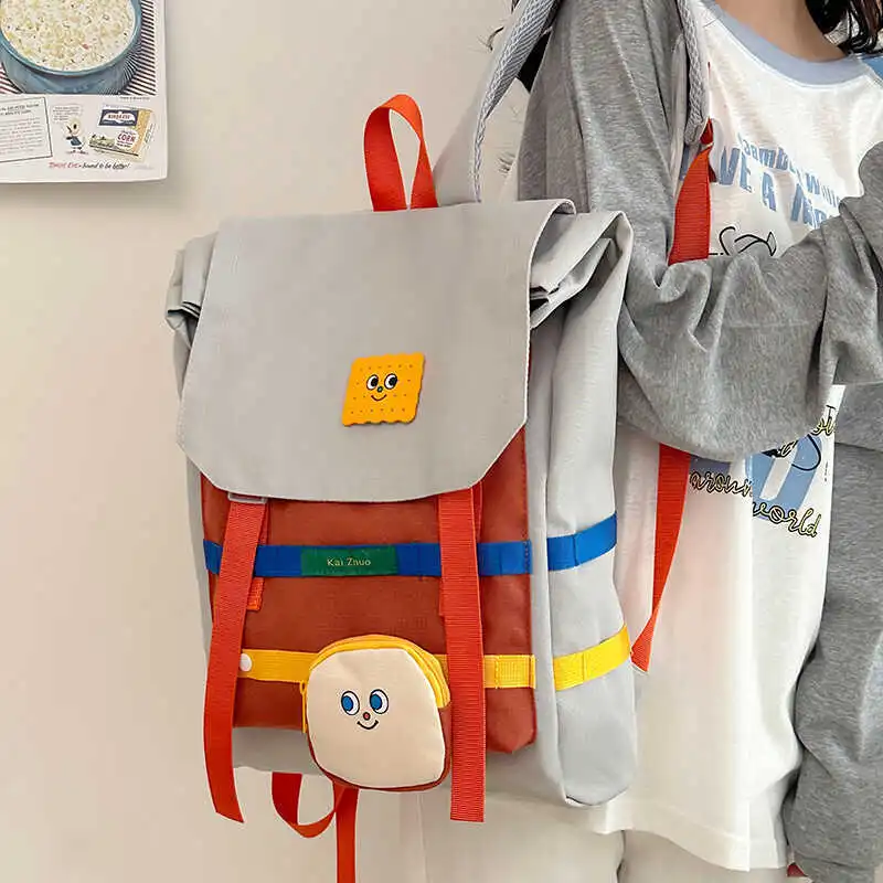 HACIN Nylon Backpack Regular Women's Yellow/Gray-4