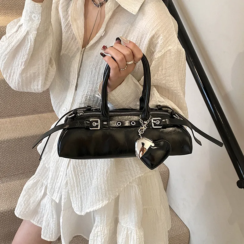 HACIN PU Crossbody Handbag, Shoulder Bag Women's Ecru/Silver/Black/Pink-10