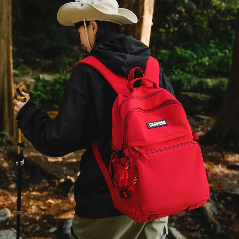 HACIN Nylon Backpack Regular Men's Ivory/Dark Gray/Black/Red/Khaki-5