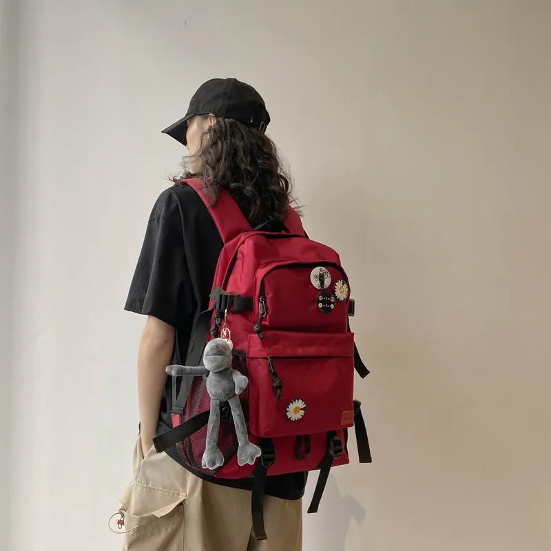 HACIN Oxford Backpack Unisex Black/Red/Khaki/Green-2
