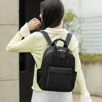 HACIN Oxford Backpack Women's Trendy Gray/Pearl Black/Apricot
