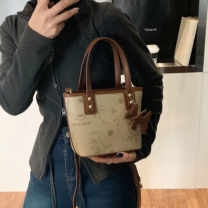 HACIN Pu Handbag, Shoulder Bag, Crossbody Bag Women's Khaki/Coffee-3