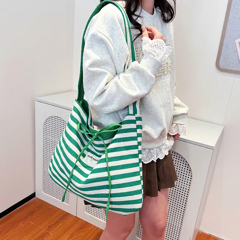 HACIN Canvas Shoulder Bag Canvas Bag Regular Women's Red/Green/Blue-6