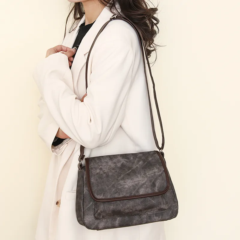HACIN PU Shoulder Bag, Crossbody Bag Regular Women's Gray/Black/Khaki/Blue/Brown-2