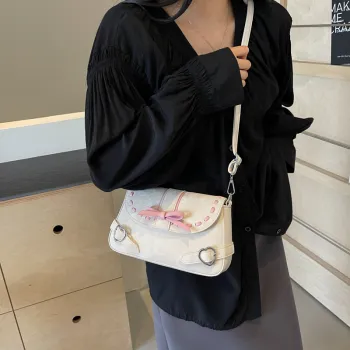 HACIN PU Crossbody Bag Regular Women's White/Blue/Pink