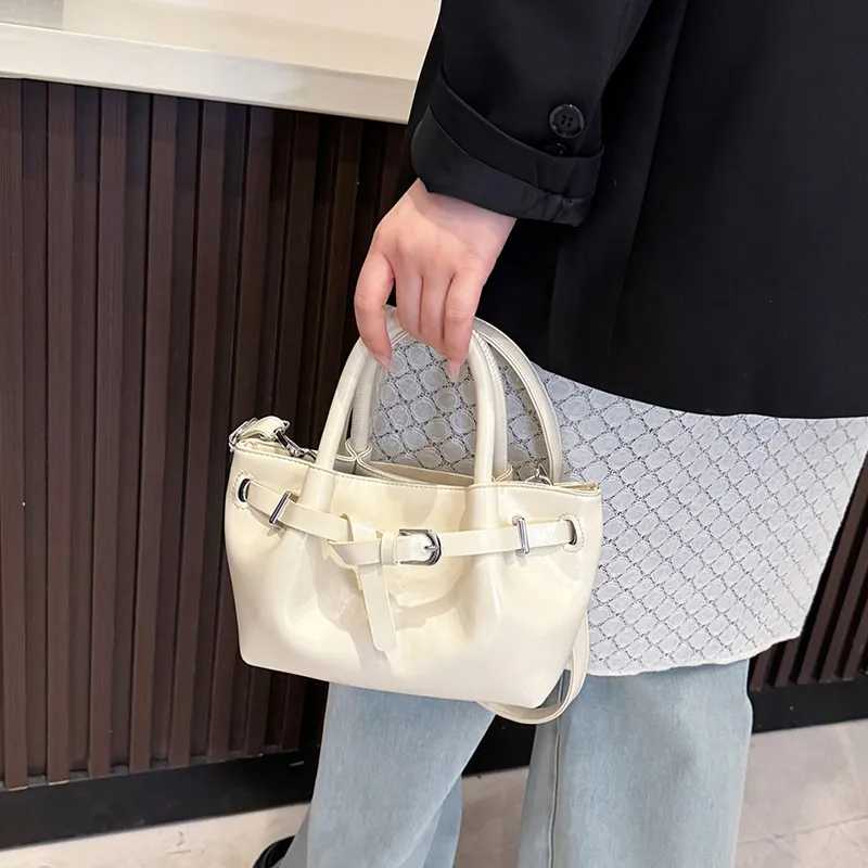 HACIN PU Crossbody Handbag Women's White/Silver/Black/Red-3
