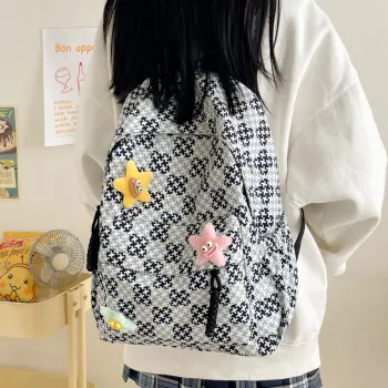 HACIN Nylon Backpack Women's Black/Pink/Violet/Green/Sky Blue