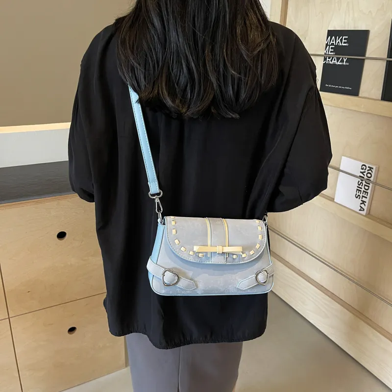 HACIN PU Crossbody Bag Regular Women's White/Blue/Pink-6