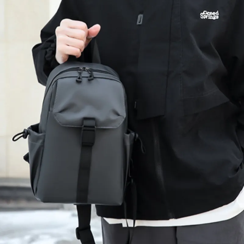 HACIN Pu Sling Bag Unisex Gray/Black/Blue-2