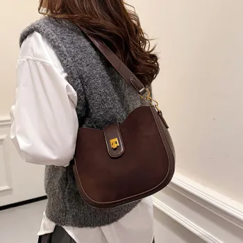 HACIN Suede Crossbody Bag Women's Ebony/Charcoal Black Burgundy/Coffee/Brown