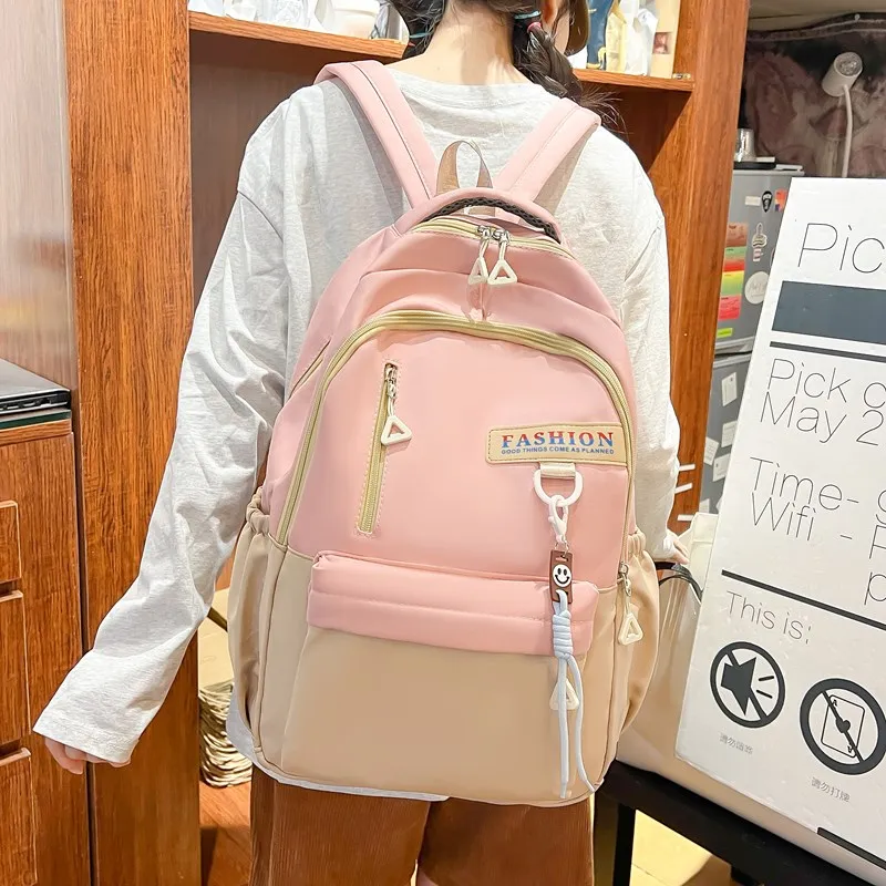 HACIN Composite Cloth Backpack Unisex Multicolor-2