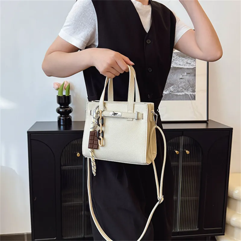 HACIN PU Crossbody Bag Handbag Regular Women's Ecru-4