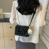 HACIN PU Shoulder Bag Crossbody Bag Women's Ecru/Black/Blue/Pink