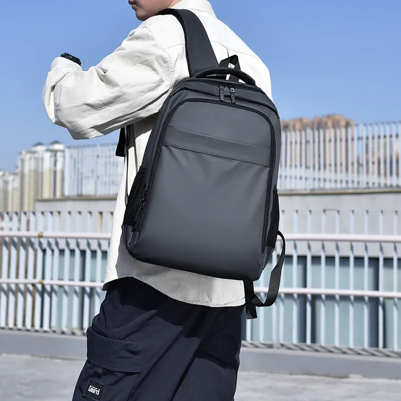 HACIN Oxford Backpack Men's Gray/Black/Green-0