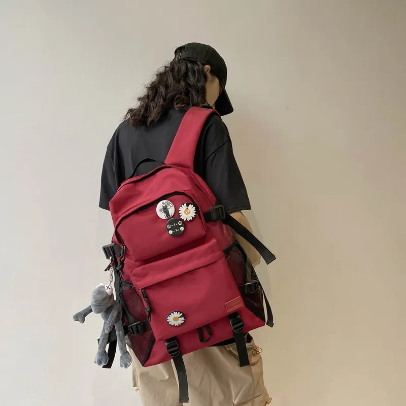 HACIN Oxford Backpack Unisex Black/Red/Khaki/Green-3