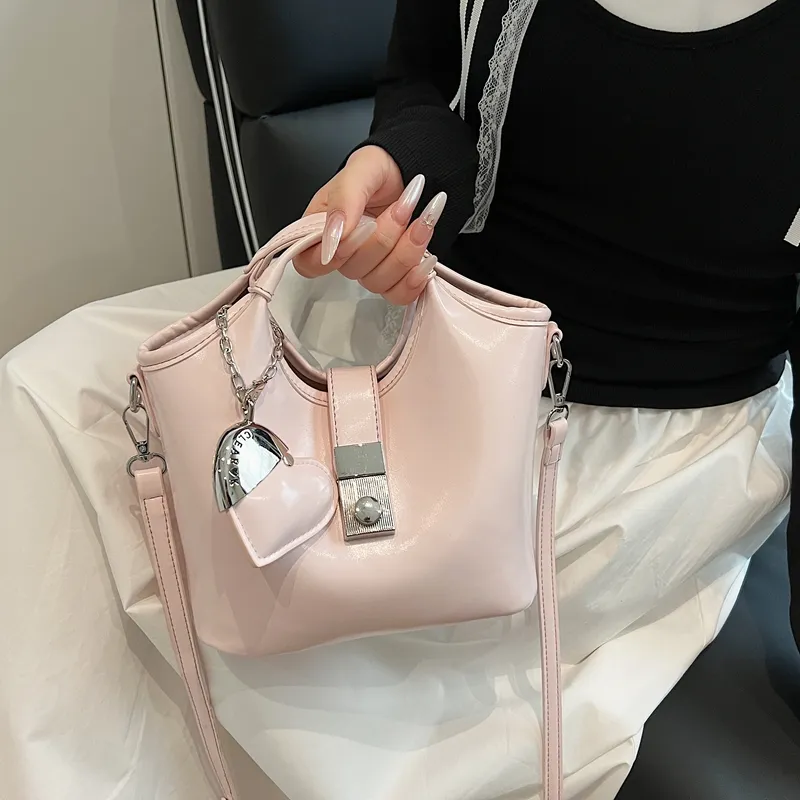 HACIN PU One Shoulder Handbag Women's White/Black/Yellow/Pink-21