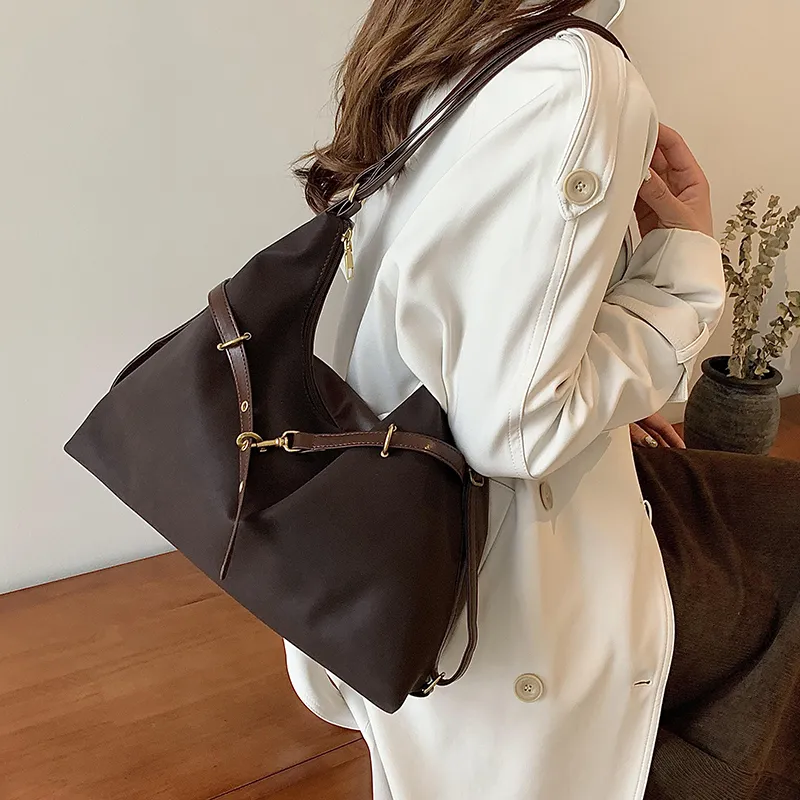 HACIN PU Shoulder Bag Backpack Shoulder Bag Regular Women's Khaki Green/Coffee-7
