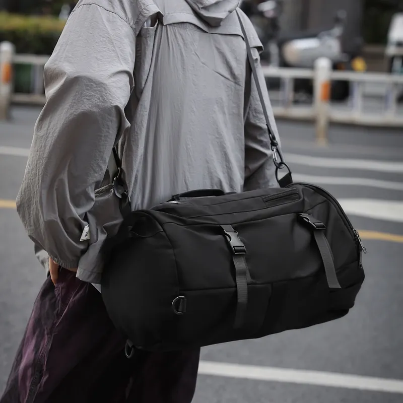 HACIN Nylon Backpack Regular Unisex White/Black-2