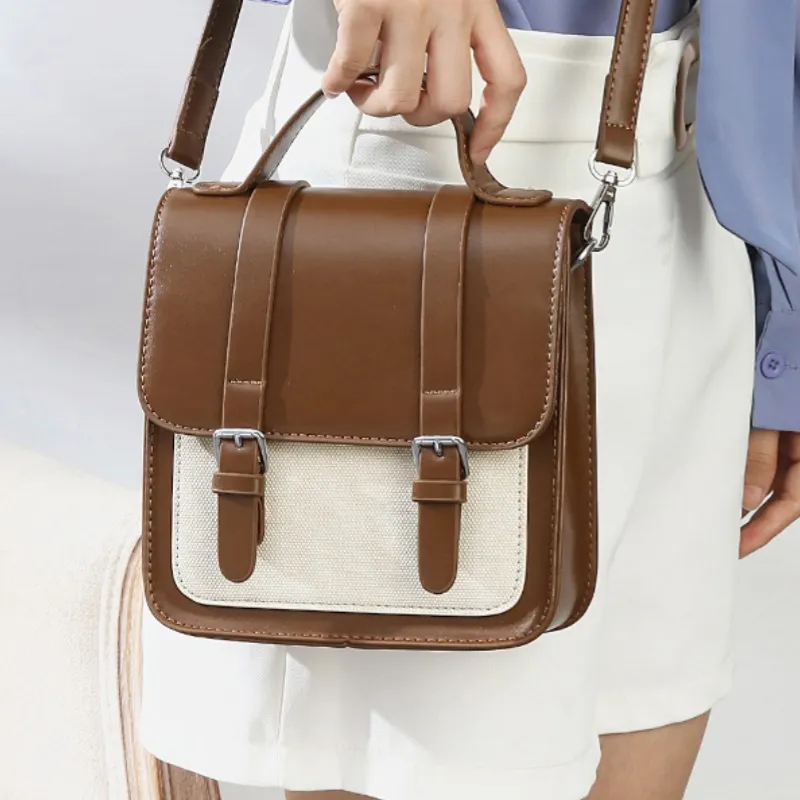 HACIN PU Shoulder Bag Women's Brown/Black-1