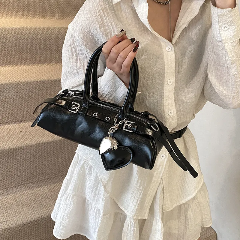 HACIN PU Crossbody Handbag, Shoulder Bag Women's Ecru/Silver/Black/Pink-11