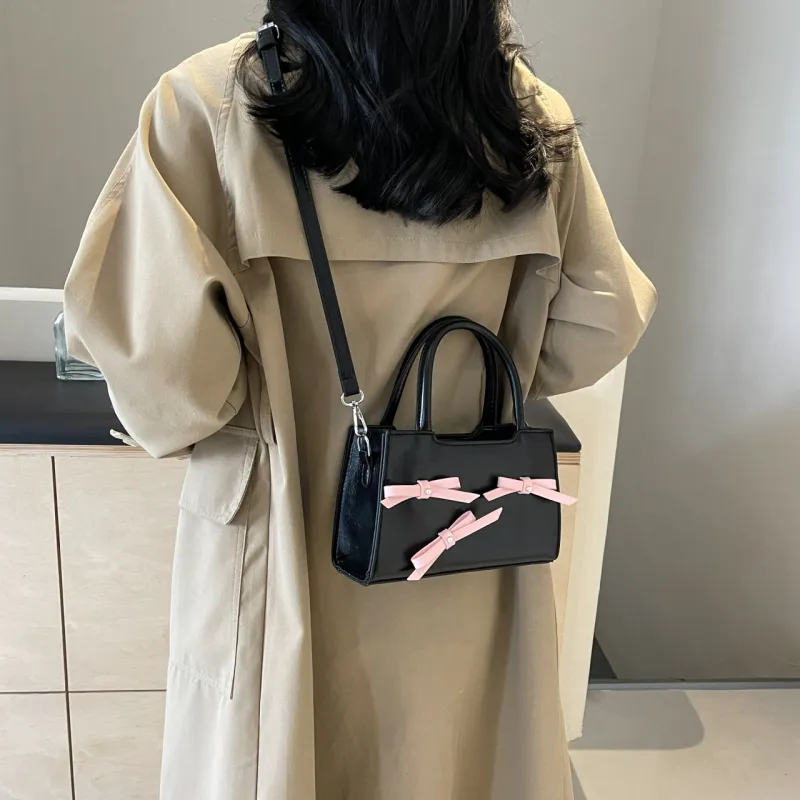 HACIN PU Handbag Regular Women's Black Pink/Black Blue/White/Silver/Pink-0