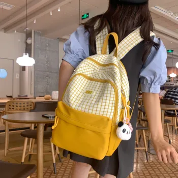 HACIN Nylon Backpack Women's Yellow/Red/Green