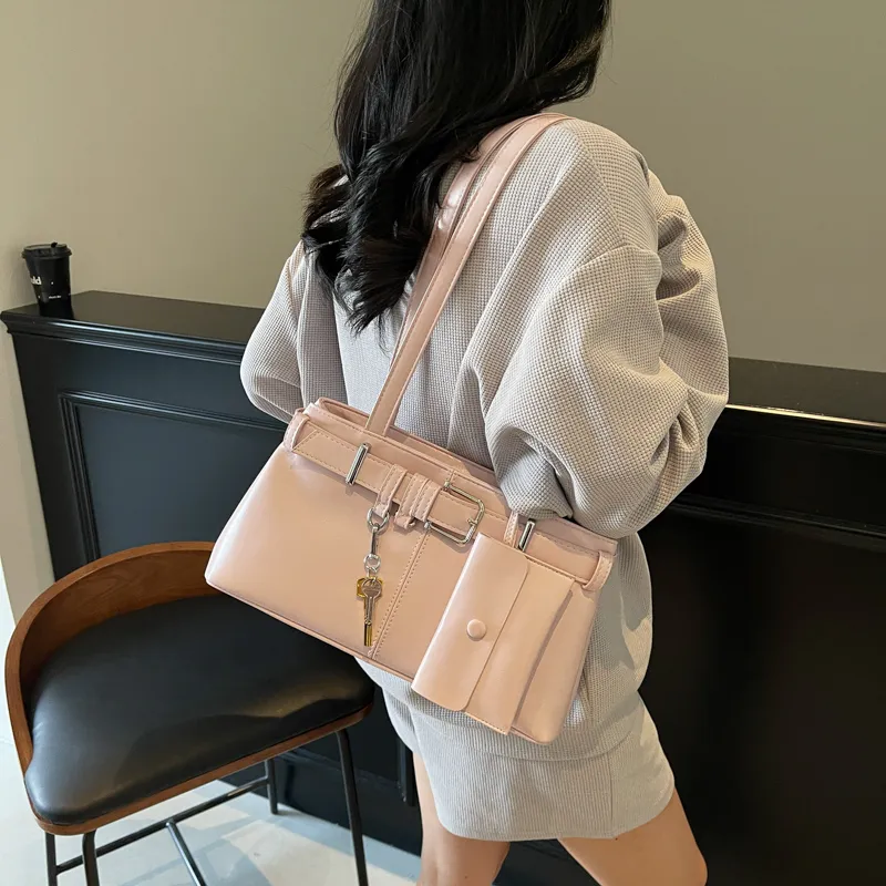 HACIN PU Shoulder Bag Women's Ecru/Silver/Black/Blue/Pink-21