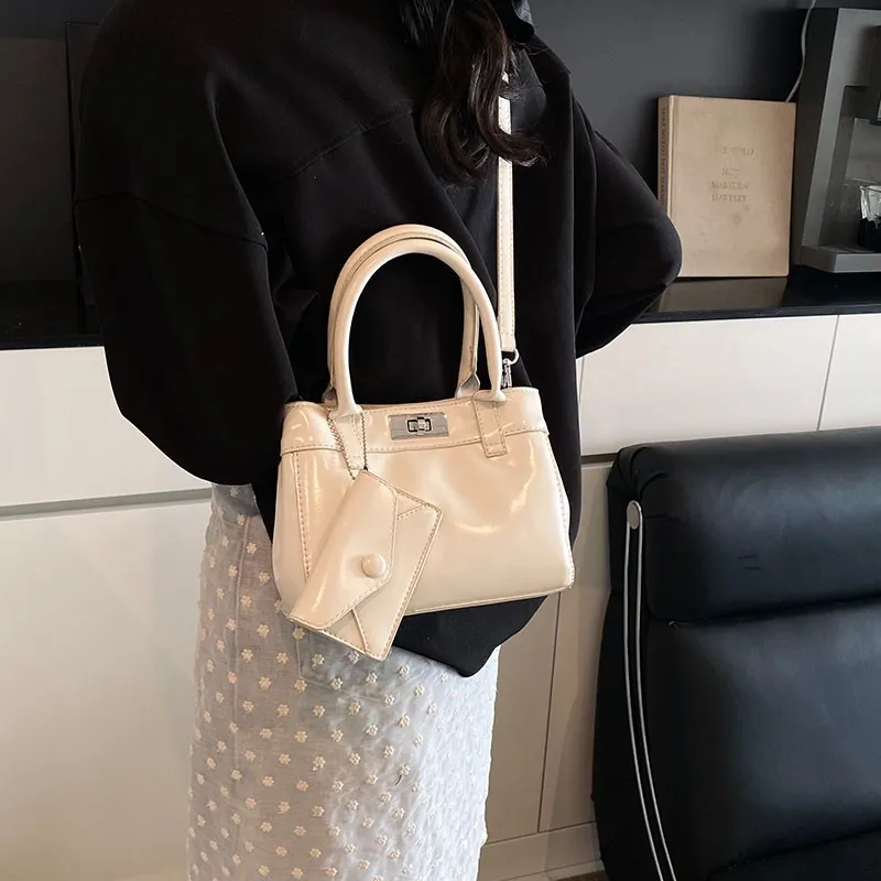 HACIN PU Handbag Women's White/Black/Yellow/Pink-1