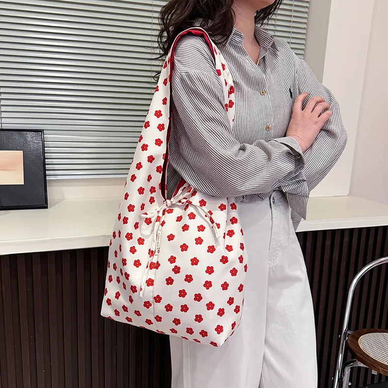 HACIN Nylon Fabric Shoulder Bag Regular Women's Black/White/Red/Beige-14