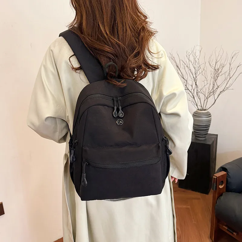 HACIN Oxford Backpack Women's Ivory/Black/Mint Green/Dusty Pink-6