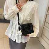 HACIN PU Shoulder Bag Crossbody Bag Women's Ecru/Black/Blue/Pink