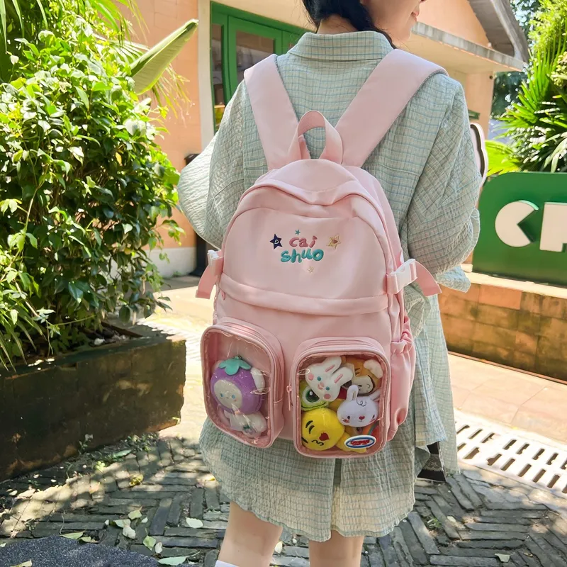HACIN Nylon/PVC Backpack Women's Multicolor-3
