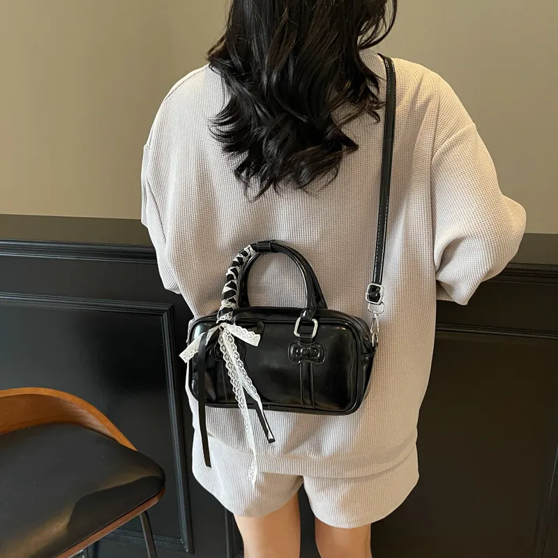 HACIN PU Crossbody Handbag, Shoulder Bag Women's White/Black/Red/Pink-11