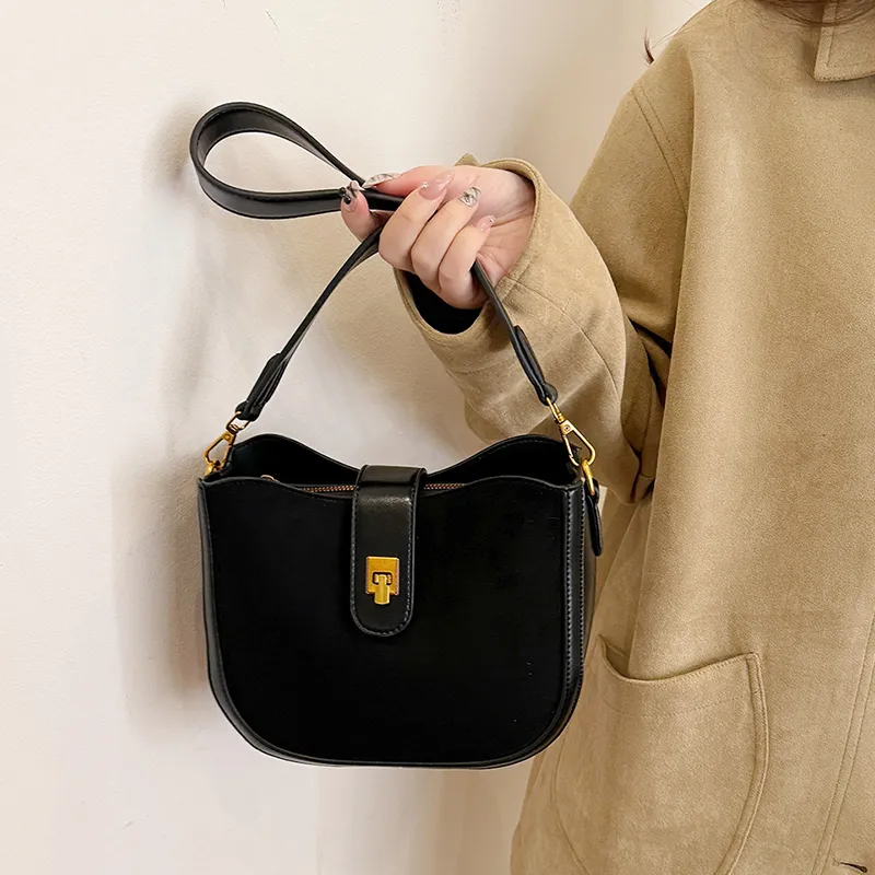 HACIN Suede Crossbody Bag Women's Ebony/Charcoal Black Burgundy/Coffee/Brown-3