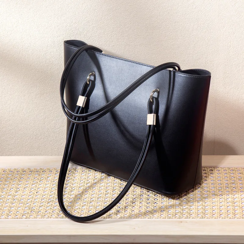 HACIN PU Handbag Shoulder Bag Regular Women's Black/Red-10