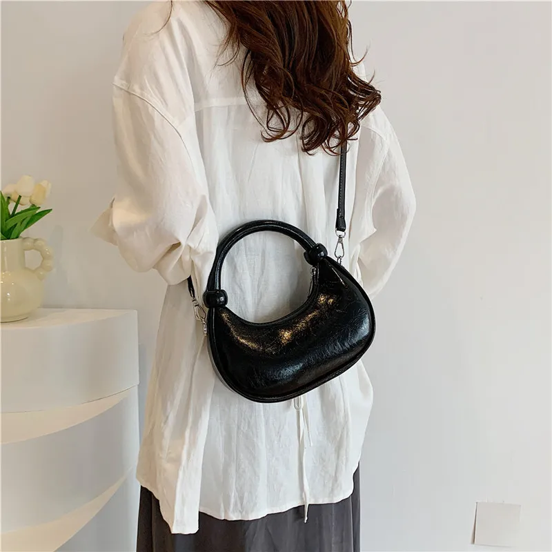 HACIN PU Handbag, Crossbody Bag Regular Women's White/Silver/Black/Laser Silver-11