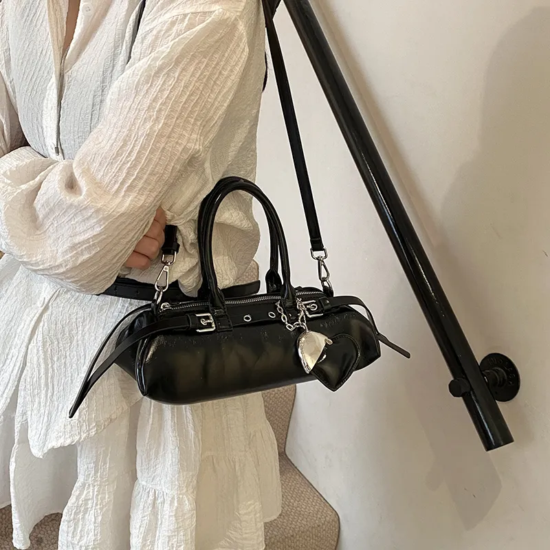 HACIN PU Crossbody Handbag, Shoulder Bag Women's Ecru/Silver/Black/Pink-12