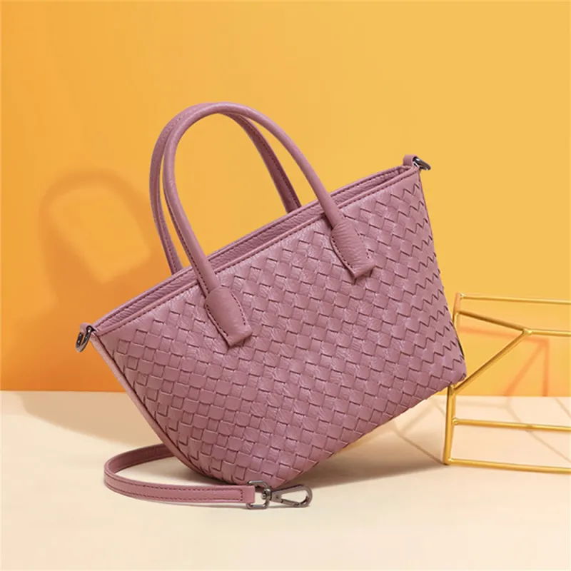 HACIN PU Handbag, Shoulder Bag, Crossbody Bag Women's Dusty Purple/Light Blue-3