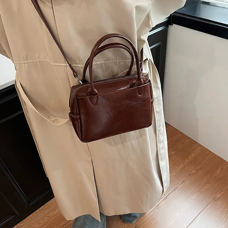 HACIN Pu Handbag Regular Women's Ancora Red/Black/Coffee/Brown-5