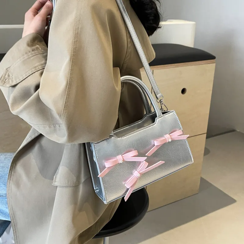 HACIN PU Handbag Regular Women's Black Pink/Black Blue/White/Silver/Pink-13