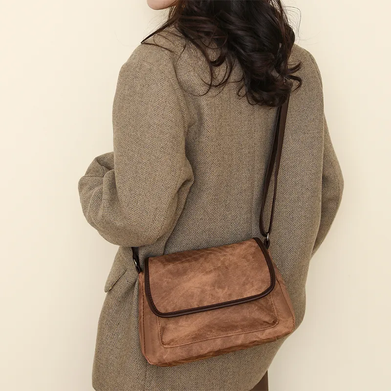 HACIN PU Shoulder Bag, Crossbody Bag Regular Women's Gray/Black/Khaki/Blue/Brown-7