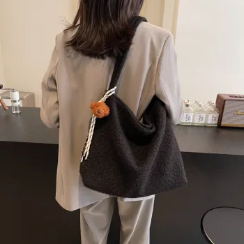 HACIN Plush Crossbody Bag, Shoulder Bag Regular Women's Black/Gray/Coffee