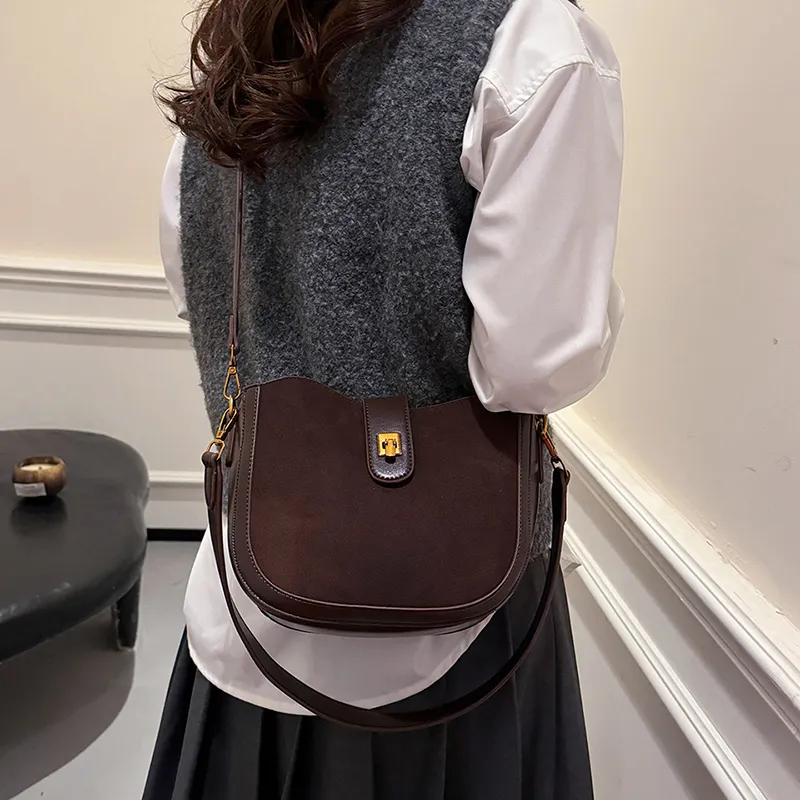 HACIN Suede Crossbody Bag Women's Ebony/Charcoal Black Burgundy/Coffee/Brown-1