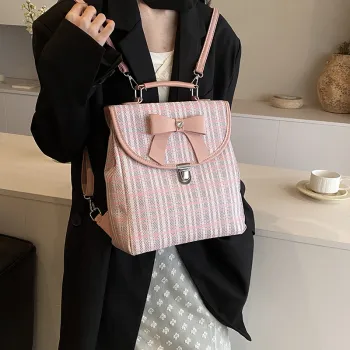 HACIN PU Backpacks Backpack Regular Women's Pink/Sky Blue