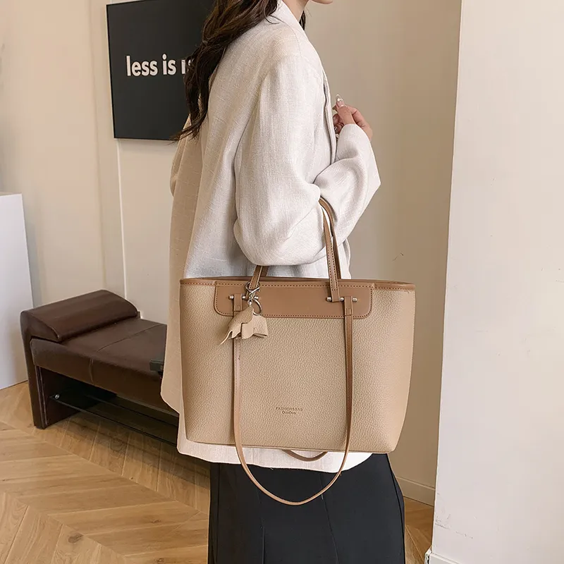 HACIN PU Shoulder Bag Regular Women's White/Black/Khaki/Brown-8