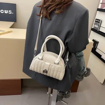 HACIN PU Handbag Regular Women's White/Black/Pink/Burgundy/Khaki/Blue/Coffee
