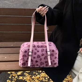 HACIN Plush Shoulder Bag Women's Pink