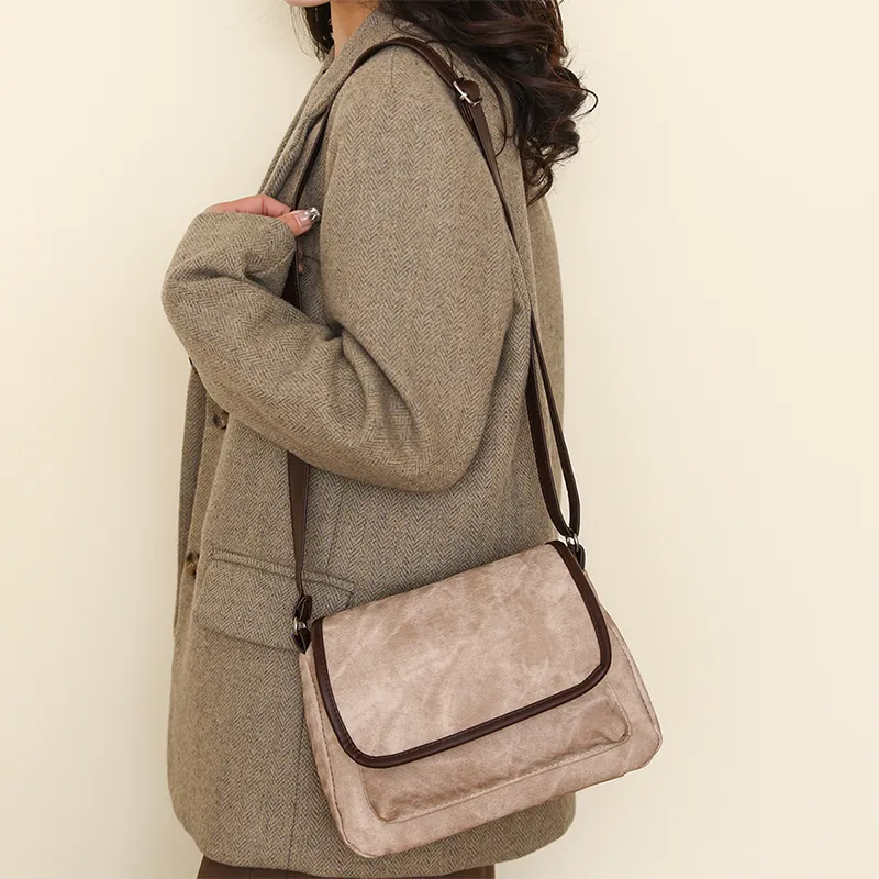 HACIN PU Shoulder Bag, Crossbody Bag Regular Women's Gray/Black/Khaki/Blue/Brown-4